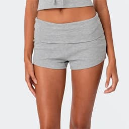 Women Seamless Low Rise Lounge Shorts Y2k Fold Over Skinny Shorts Summer Casual Female Boyshorts Pjs Sleepwear