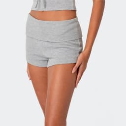 Women Seamless Low Rise Lounge Shorts Y2k Fold Over Skinny Shorts Summer Casual Female Boyshorts Pjs Sleepwear