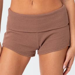 Women Seamless Low Rise Lounge Shorts Y2k Fold Over Skinny Shorts Summer Casual Female Boyshorts Pjs Sleepwear