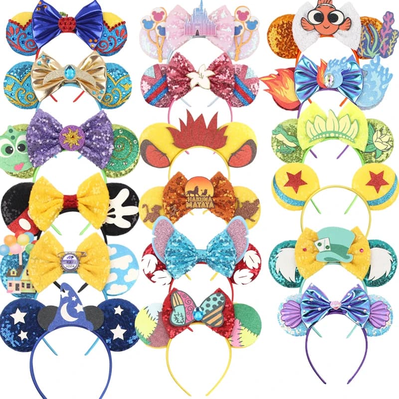 2026 Newest Cartoon Mouse Ears Headband Kid Adult Festival Party Sequin Bow Hairband Women Baby Girl Party Hair Accessories Gift