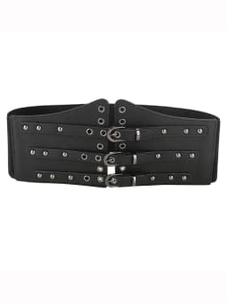 Ladies' Punk Hollow Elastic Waist Decorative Wide Girdle slim Belts For Women Pin buckel Corset Cummerbund On Shirt Coat Suit