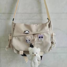 Nylon Messenger Bag Men Shoulder Bag Trendy Men's Messenger Bag, Student School Bag, Solid Color Crossbody Bags for Men Handbag