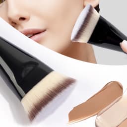 MAANGE 2PCS Flawless Makeup Brush Flat/Angle Foundation Contour Brush Under Eyes Makeup Brush for Liquid Cream Beauty Tools