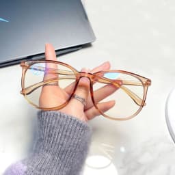 Plane Mirror Anti Blue Light Glasses Trendy Transparent Without Degree Round Eyewear New Optical Spectacle Eyeglass Women Men