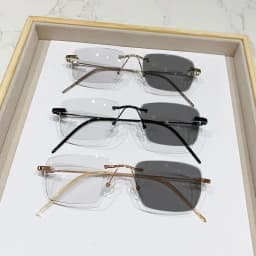 Advanced Photosensitive Color Changing Glasses Anti Blue Light Flat Light Lens Women's Frameless High-definition Myopia Glasses