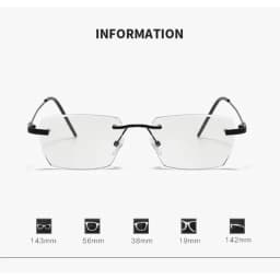 Advanced Photosensitive Color Changing Glasses Anti Blue Light Flat Light Lens Women's Frameless High-definition Myopia Glasses