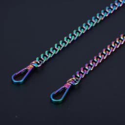 Rainbow Purse Chain Straps, Flat Chain Strap Replacement Colorful Chain Strap Handbag Accessories for Crossbody Shoulder Bag