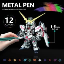 12 Colors Metallic Markers Pens Silver Gold Paint Pens for Black Paper, Glass, Rock Painting, Halloween Pumpkin Scrapbook Album