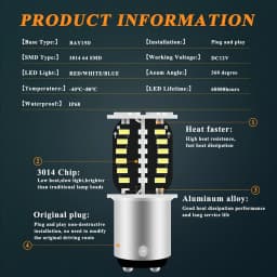1Pcs 1157 LED Strobe Brake Light BAY15D LED 64SMD DRL Water Flashing Reversing Parking Lamp Motorcycle Car Turn Signal Tail Lamp