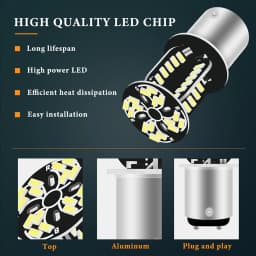 1Pcs 1157 LED Strobe Brake Light BAY15D LED 64SMD DRL Water Flashing Reversing Parking Lamp Motorcycle Car Turn Signal Tail Lamp