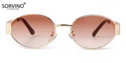 SORVINO Retro Metal Frame Oval Sunglasses Luxury Fashion Brand Female Sun Glasses for Women Men Punk Unisex Stylish Shades UV400
