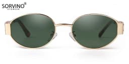 SORVINO Retro Metal Frame Oval Sunglasses Luxury Fashion Brand Female Sun Glasses for Women Men Punk Unisex Stylish Shades UV400