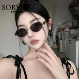 SORVINO Retro Metal Frame Oval Sunglasses Luxury Fashion Brand Female Sun Glasses for Women Men Punk Unisex Stylish Shades UV400