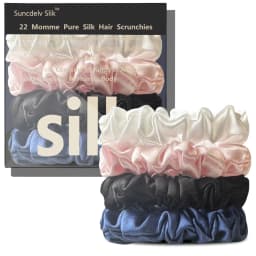 100% Natural Silk Solid Color Hair Ties High Quality Hair Scrunchies Women Big Hairbands Hair Accessories Width 2CM