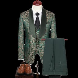 Spring 2025 Men's British Style Business Casual Three-Piece Suit Vest Trousers High-Density Jacquard Wedding Dress