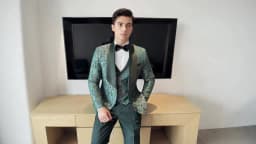 Spring 2025 Men's British Style Business Casual Three-Piece Suit Vest Trousers High-Density Jacquard Wedding Dress