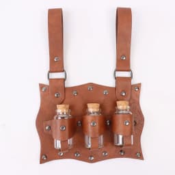 Vintage Renaissance Festival PU Leather Belt Waist Bag with Pouch and Potion Bottle Holder Halloween Witch Cosplay Set
