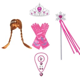 Princess Elsa Cosplay Accessories Gloves Wand Crown Jewelry Set Elsa Wig Braid For Snow Queen Princess Dress Clothes Cosplay