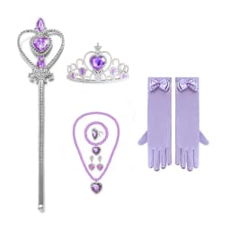 Princess Elsa Cosplay Accessories Gloves Wand Crown Jewelry Set Elsa Wig Braid For Snow Queen Princess Dress Clothes Cosplay