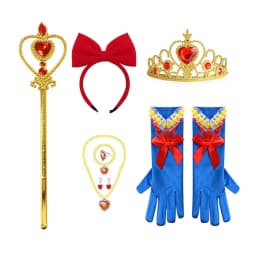 Princess Elsa Cosplay Accessories Gloves Wand Crown Jewelry Set Elsa Wig Braid For Snow Queen Princess Dress Clothes Cosplay
