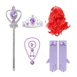 Princess Elsa Cosplay Accessories Gloves Wand Crown Jewelry Set Elsa Wig Braid For Snow Queen Princess Dress Clothes Cosplay
