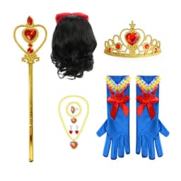Princess Elsa Cosplay Accessories Gloves Wand Crown Jewelry Set Elsa Wig Braid For Snow Queen Princess Dress Clothes Cosplay