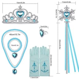Princess Elsa Cosplay Accessories Gloves Wand Crown Jewelry Set Elsa Wig Braid For Snow Queen Princess Dress Clothes Cosplay