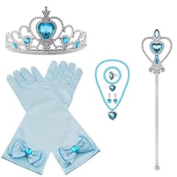 Princess Elsa Cosplay Accessories Gloves Wand Crown Jewelry Set Elsa Wig Braid For Snow Queen Princess Dress Clothes Cosplay