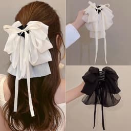 Elegant Bowknot Hair Clips Women Temperament Elegant Mesh Hair Clip Fashion Hair Accessories Girl Styling Hairpin Headdress