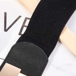 Women's Elastic Wide Waistband Classic Ladies Multicolor Square Buckle Dress Decorative Slim Stretchy Waistband