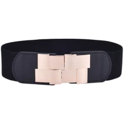 Women's Elastic Wide Waistband Classic Ladies Multicolor Square Buckle Dress Decorative Slim Stretchy Waistband