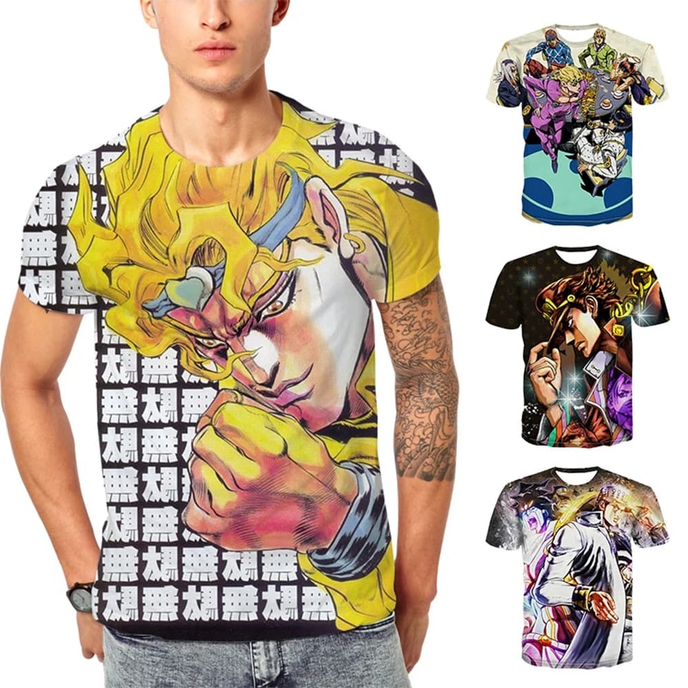 Summer hot selling fashionable men's 3D printed anime adventure T-shirt short sleeved cool T-shirt
