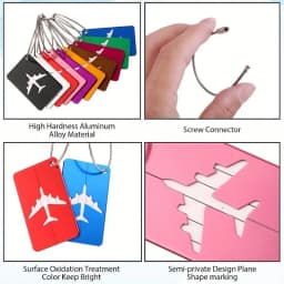 5/10pc Aluminum Travel Luggage Tag Durable Luggage Identification with Business Card Holder Fashion Tag Travel Accessories