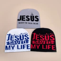 Y2K Letter Cross Street Wool Knitted Hats Autumn and Winter Hip Hop Warm Personal Comfortable Versatile Fashion Jacquard Weave