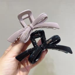 Trendy Solid Color Bow Large Hair Claw for Women Acrylic Bowknot Hair Clips Ponytail Hairpins Girls Barrettes Hair Accessories