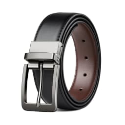 Belt, men's leather needle buckle double-sided cowhide belt, men's young people's business jeans belt, trendy youth