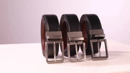 Belt, men's leather needle buckle double-sided cowhide belt, men's young people's business jeans belt, trendy youth