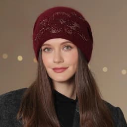 New Women Winter Hat Fashion Decorate Beanie Hat Rabbit Fur Blend Warm Winter Cap For Female Casual Streetwear Knitted Hat
