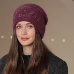 New Women Winter Hat Fashion Decorate Beanie Hat Rabbit Fur Blend Warm Winter Cap For Female Casual Streetwear Knitted Hat