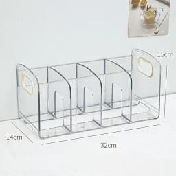 Clear Acrylic Bookends Convenient Desk Organizer with Handle Desktop Sorting Rack Divided Book Stand Study Supplies