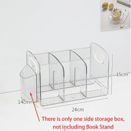 Clear Acrylic Bookends Convenient Desk Organizer with Handle Desktop Sorting Rack Divided Book Stand Study Supplies