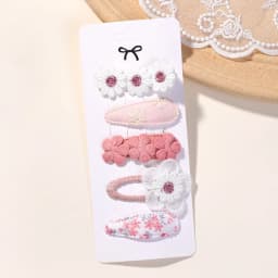 5Pcs/Set Mini Baby Girl Cute HairClip Print Cotton Alloy Hairclip for Toddler Girl Lovely Kid Headwear Baby Hair Accessories