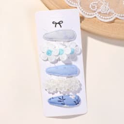 5Pcs/Set Mini Baby Girl Cute HairClip Print Cotton Alloy Hairclip for Toddler Girl Lovely Kid Headwear Baby Hair Accessories