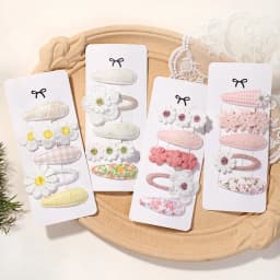 5Pcs/Set Mini Baby Girl Cute HairClip Print Cotton Alloy Hairclip for Toddler Girl Lovely Kid Headwear Baby Hair Accessories