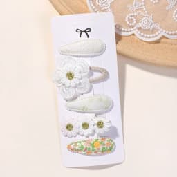 5Pcs/Set Mini Baby Girl Cute HairClip Print Cotton Alloy Hairclip for Toddler Girl Lovely Kid Headwear Baby Hair Accessories