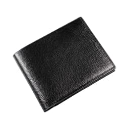 Fashion Men's Solid Color Horizontal Short Style Leather Wallet with Multiple Card Slots and A Clear ID Window for Students