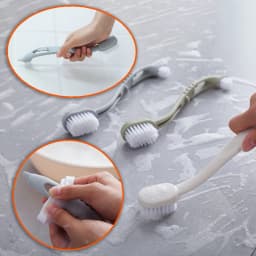 1pc, Dual-Headed Long Handle Cleaning Brush, Soft Bristle Shoe Brush, Shoes Cleaning Brush, Stains Removal Brush, Multifunctiona