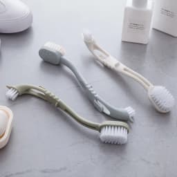 1pc, Dual-Headed Long Handle Cleaning Brush, Soft Bristle Shoe Brush, Shoes Cleaning Brush, Stains Removal Brush, Multifunctiona