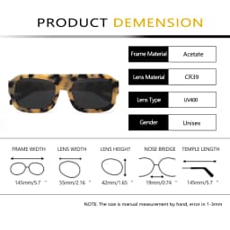 VEH Brand Design Acetate Big Vintage Pilot Sunglasses Men Oversized Frame Square Sun Glasses For Women Sunnies Female UV400