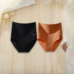 2Pcs/Set High Waist Panties Women Body Slimming Underwear Breathable Comfortable Briefs Solid Briefs Breathable Lingerie